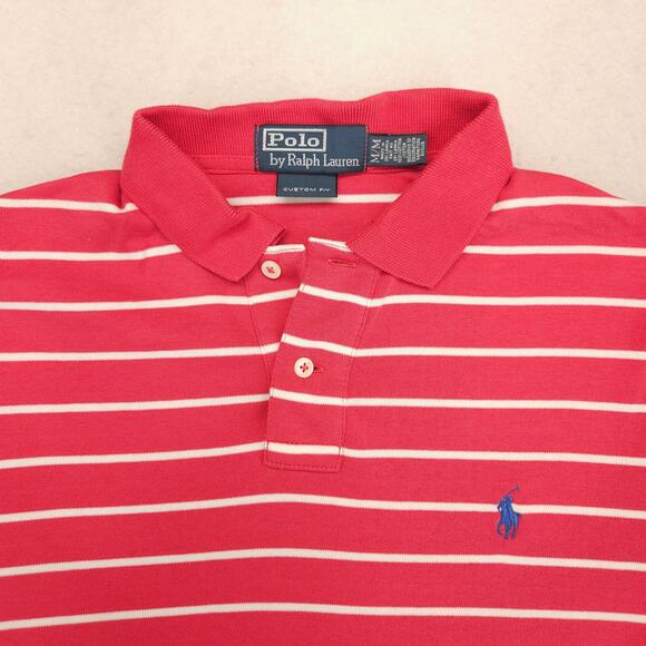 Polo by Ralph Lauren Collared Short Sleeve Polo Shirt Mens Size Medium M Pink - Picture 1 of 9